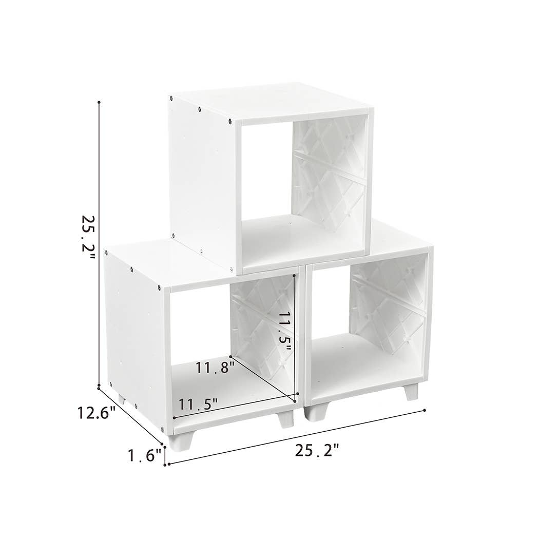 UNiPLAY - Vente Bibliothèques - Organisateur de rangement empilable à 3 cubes, module M3