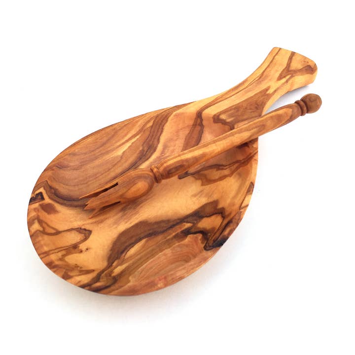 medina mood - Vente Plateaux de service - Assiette de service en bois d'olivier faite à la main avec poignée et brochet