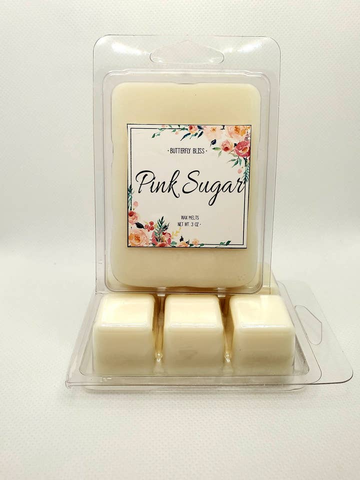 Fusione di cera di zucchero rosa | Fusione di cera profumata allo zucchero filato | Cera di caramelle si scioglie | Zucchero rosa | Conchiglie profumate allo zucchero | Regalo di San Valentino economico per la vendita all'ingrosso da parte di Butterfly Bliss