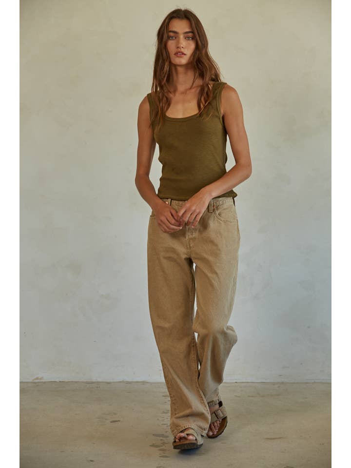 By Together - Wholesale Tank top – Women′s - L6866 | Knit Ribbed Scoop Neck Sleeveless Top2