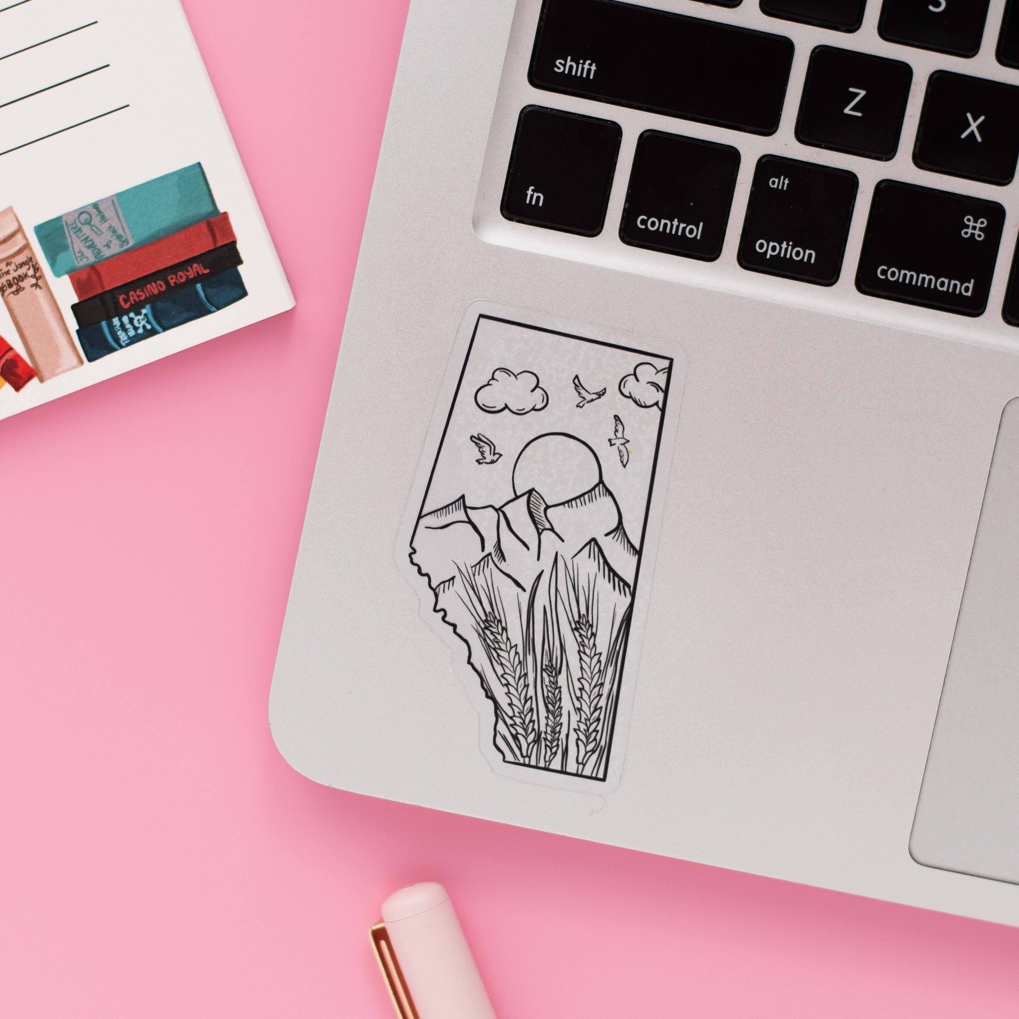 Jaybee Design – Engroshandel Klistermærke – Alberta Mountain mat vinyl klistermærke1