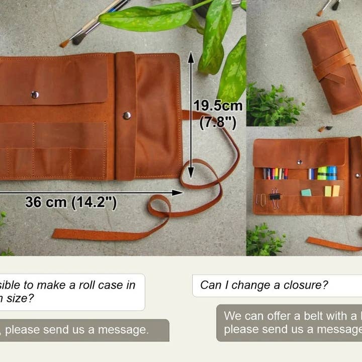 Pikore – wholesale Pencil case/pouch – Artist roll up, Leather pencil roll, Pen roll case6