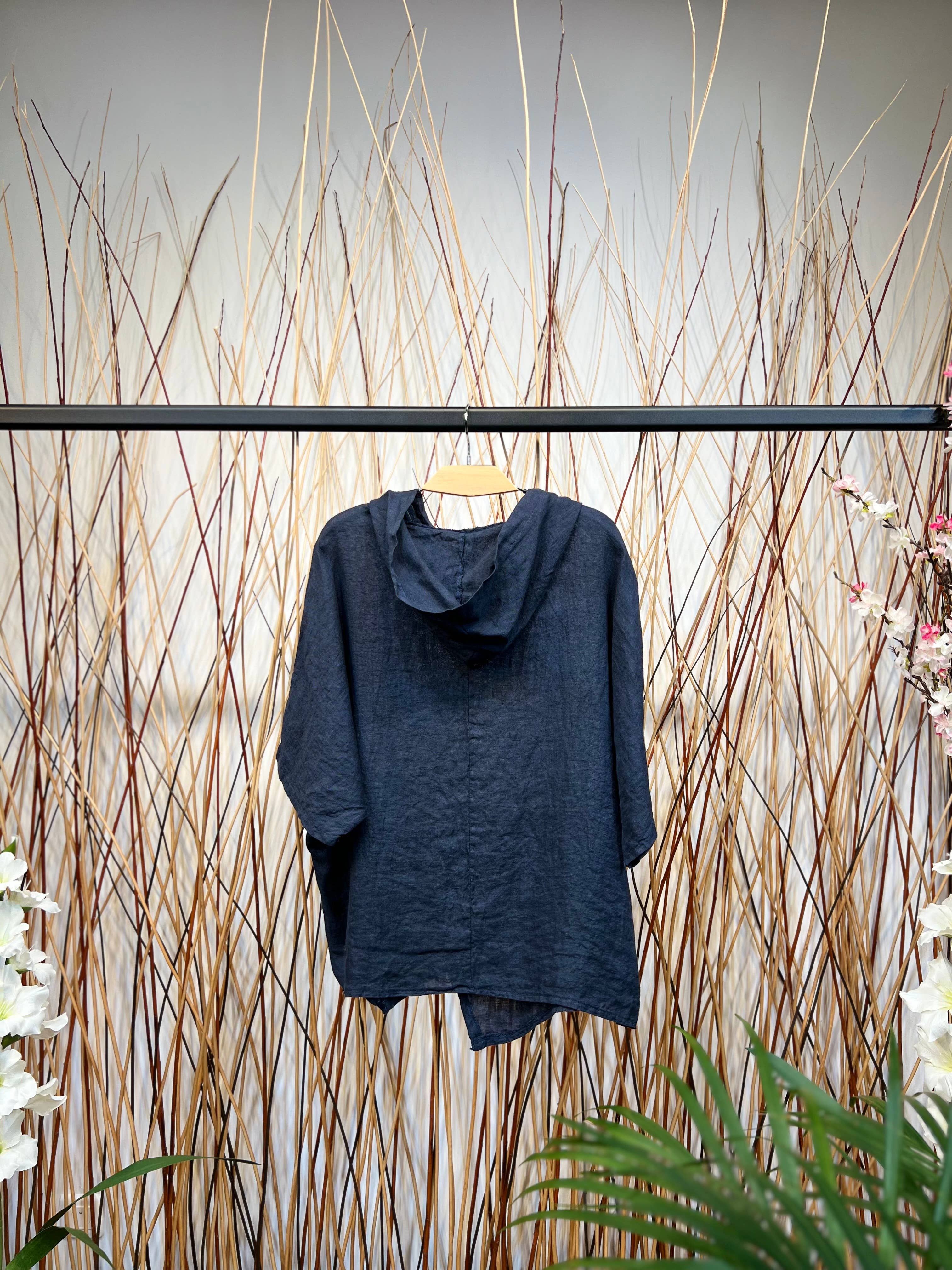 L'Emotion - Wholesale Tunic - Women's - 100% Linen Tunic Hood Functional Pocket2