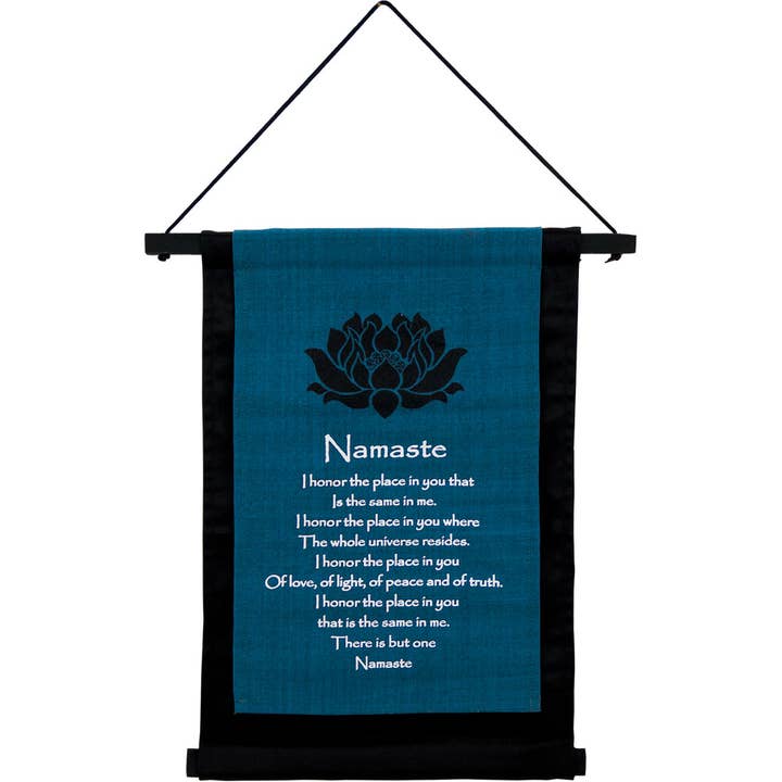 Small Cotton Banner - Namaste (Each) for wholesale by Kheops International