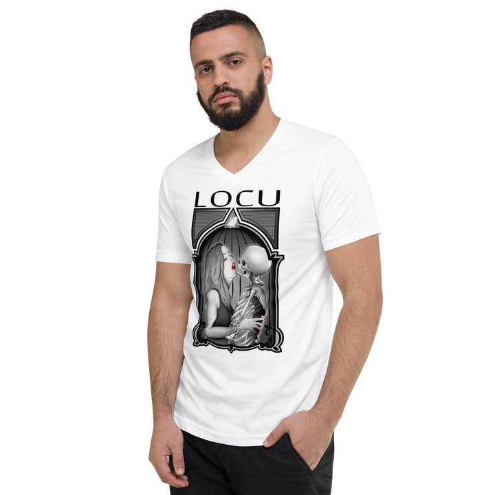 TRUE LOVE kortærmet V-hals T-shirt til mænd for engroshandel hos Locu Clothing