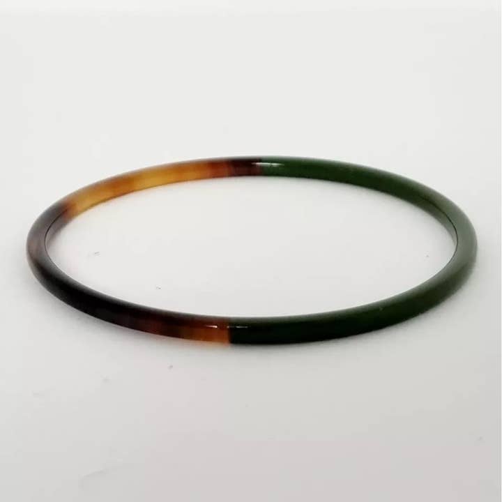 Le Coin Sauvage - Wholesale Bangle Bracelet - Horn Bangle Bracelet - 3 mm - Khaki Duo3