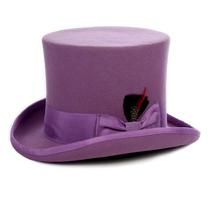 Sombrero de copa de lana morada premium para venta al por mayor de Ferrecci