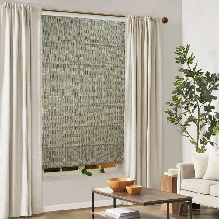 Fabdivine - Wholesale Blinds - Handcrafted Block Print Thick Linen Roman Curtain- Ratanbel1