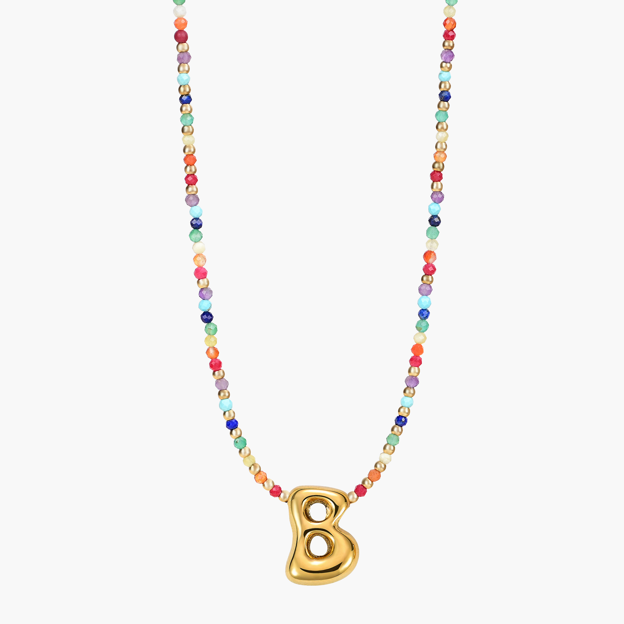 Cape Diablo – wholesale Pendant/charm necklace – Rainbow Bubble Letter Initial Necklace for Valentine's8