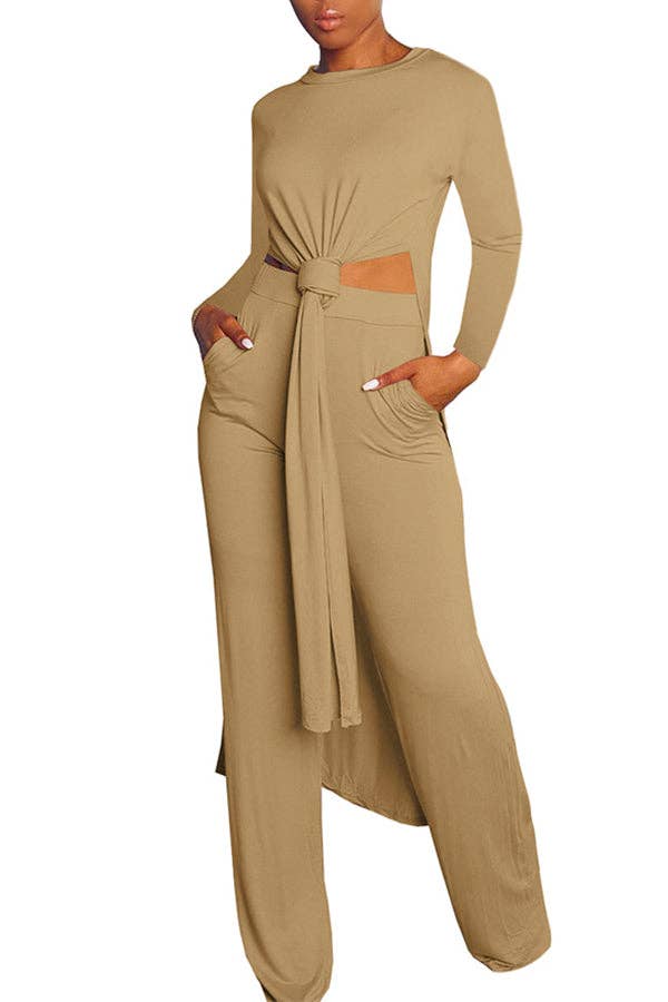 MB Fashion Wholesale - Wholesale Top & Pant Set (NOT Loungewear) - Women's - MB FASHION STYLISH SIDE SLIT CASUAL SET 118679