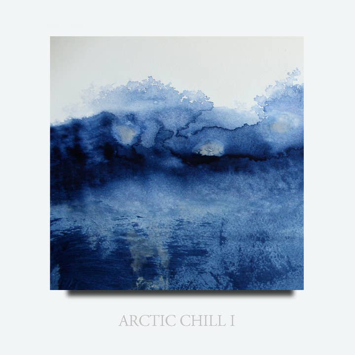 Impression murale abstraite aquarelle bleue pour la vente par Abstract Art & Prints