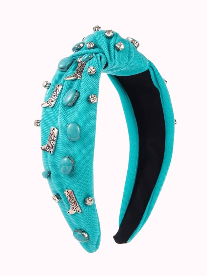 Turquoise Cowboy Boot Headband for wholesale by Valois Designs