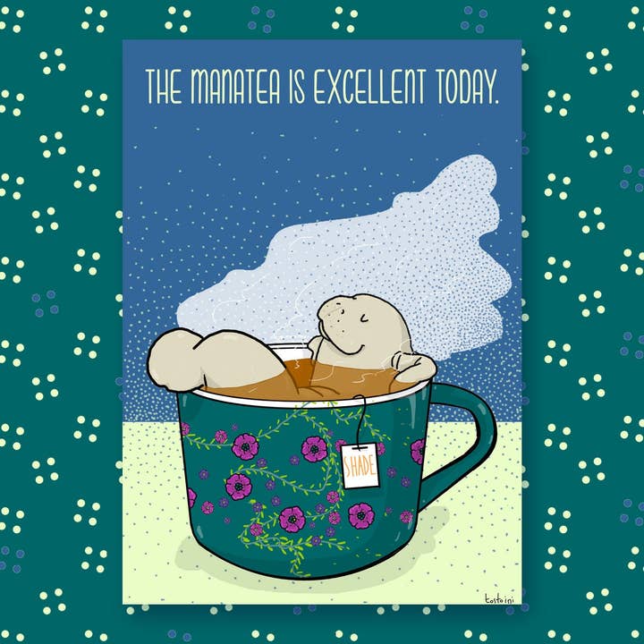 Il Manatea è eccellente oggi Poster A3 - Lamantino per la vendita all'ingrosso da parte di Tostoini