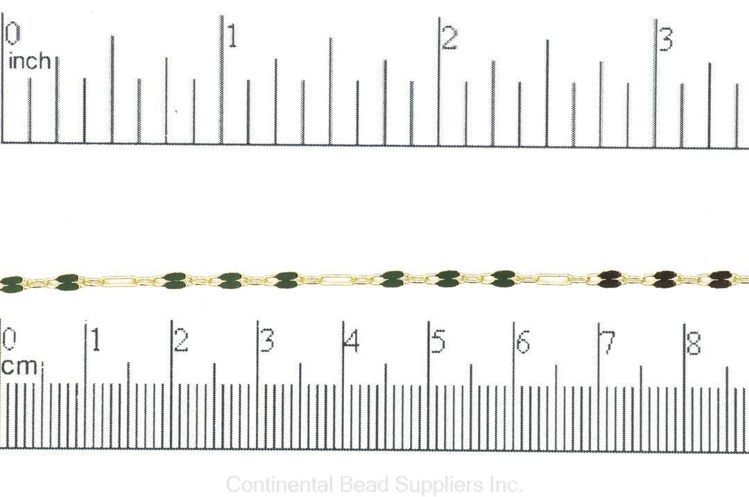 Continental Beads – wholesale Craft supplies – 6mm Discs with 5mm Rectangle Linked Specialty Chain sold by the Foot available in Multiple Colors - CH 1550