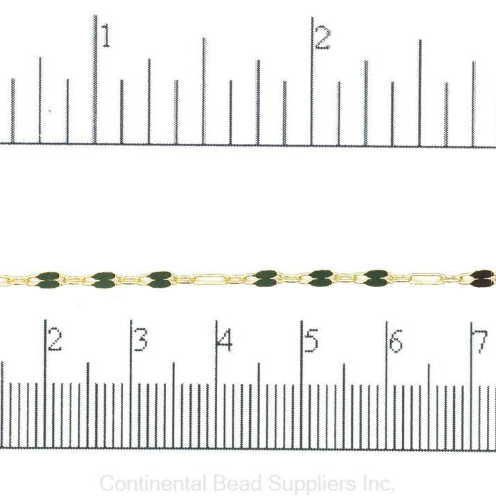 Continental Beads – wholesale Craft supplies – 6mm Discs with 5mm Rectangle Linked Specialty Chain sold by the Foot available in Multiple Colors - CH 155