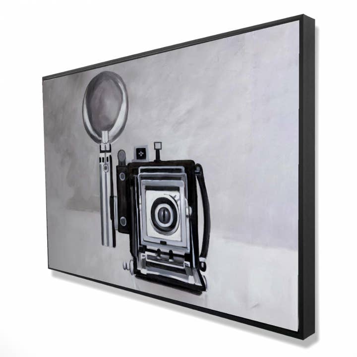 gris Appareil photo ancien | impression encadrée sur toile 24 « x 36" en vente sur Faire