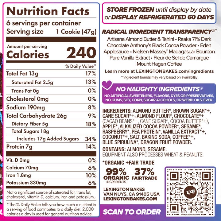LEXINGTON BAKES - Wholesale Cookie - Berry Blackout Protein Cookies • 6 Pack5