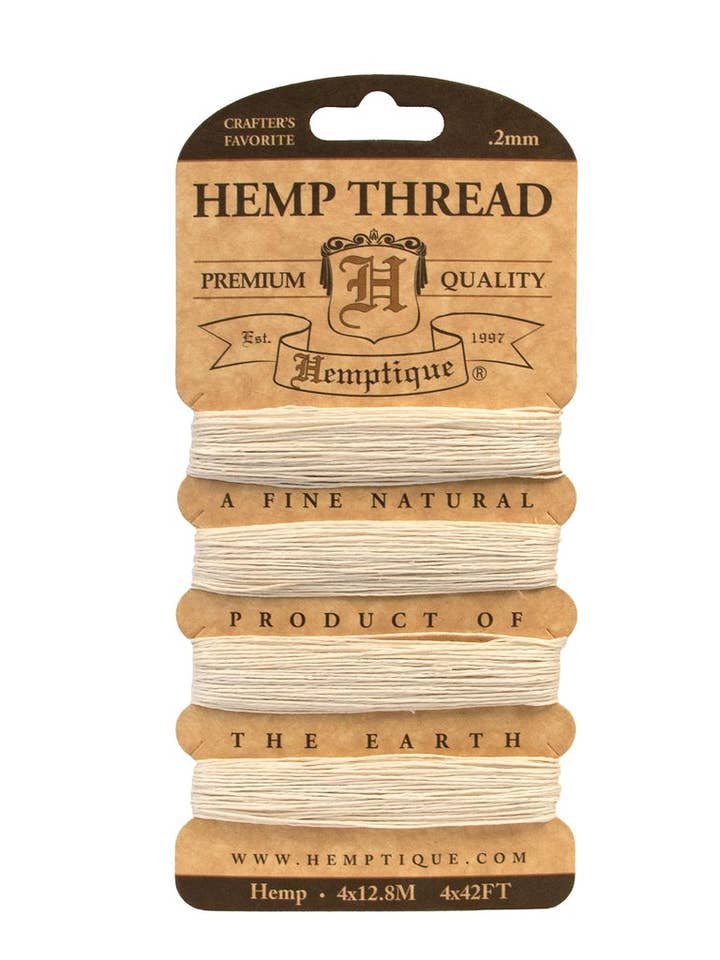 JUEGO DE TARJETAS HILO CÁÑAMO 0.2MM - NATURAL para venta al por mayor de Hemptique