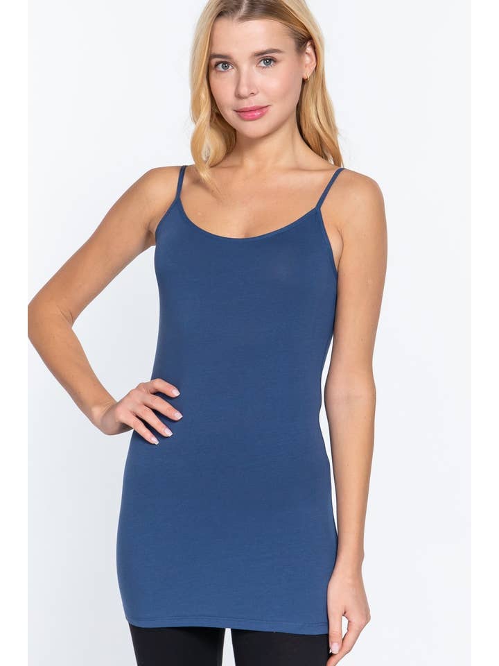 Active Basic | Active USA - Wholesale Camisole - Women's - Basic Tunic Cami w/adjustable Spaghetti Straps22