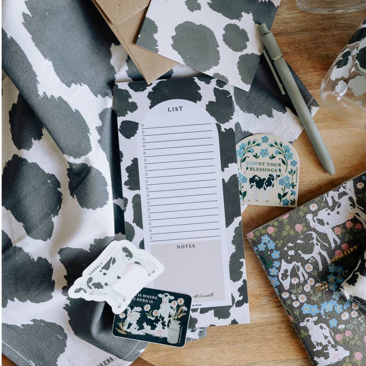 Paper Farm Press - Wholesale Notepad - Cow Spots Market List Notepad2