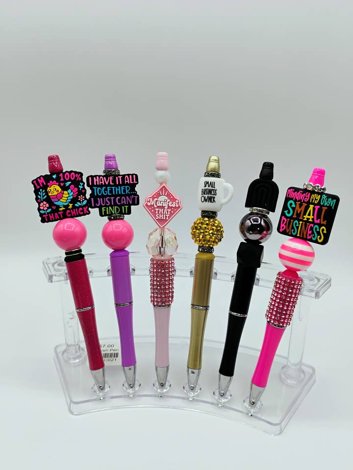 6 beaded pens lot - one order is 6 pens for wholesale by Swanky Lady Couture
