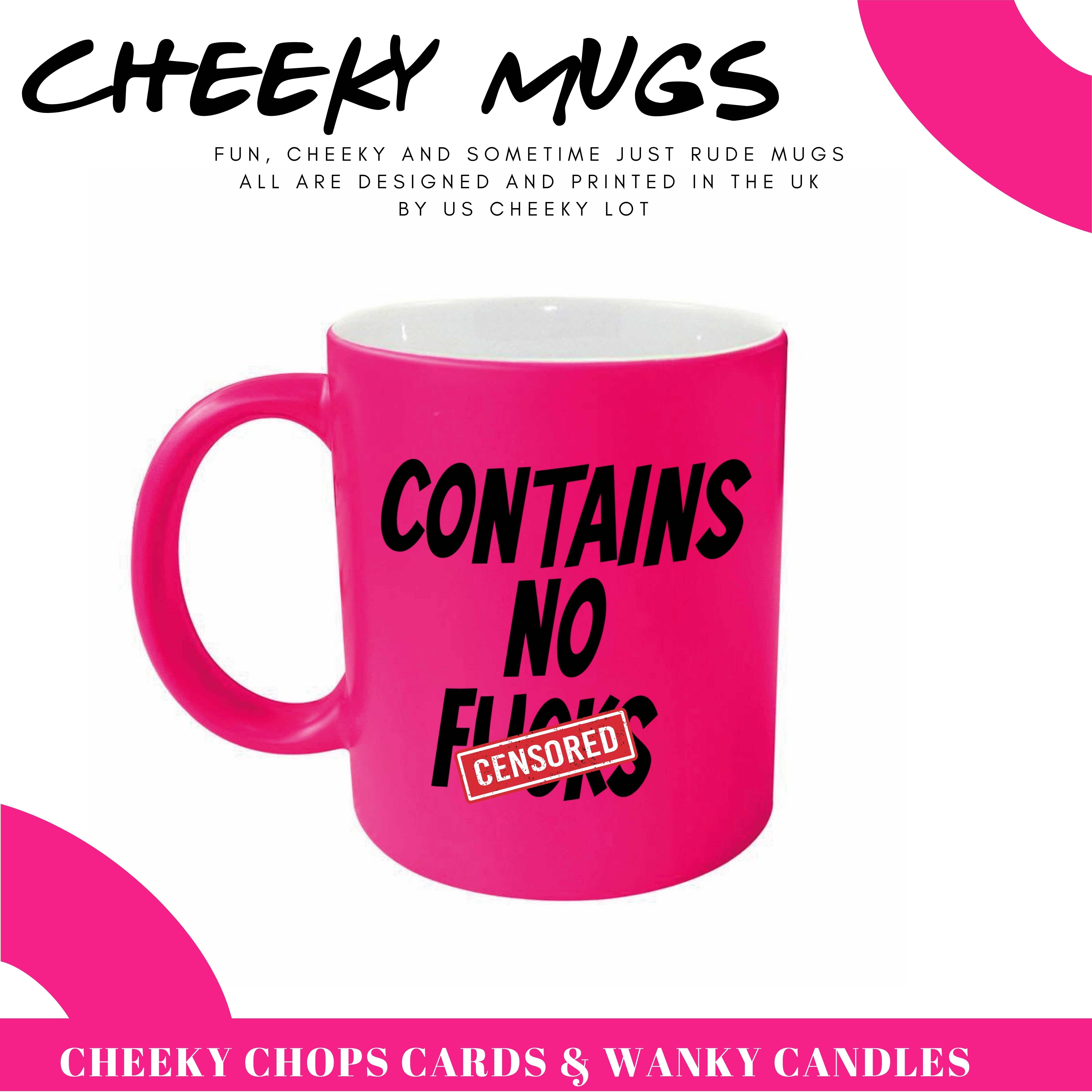 Cheeky Chops Cards & Wanky Candles – Engroshandel Kaffekrus – Rude Krus, Neon Pink -Croc iført kusse - PINKNEONMUG9141