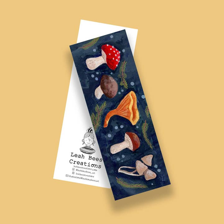 Mushrooms— Bookmarks for wholesale by Leah Bees Creations