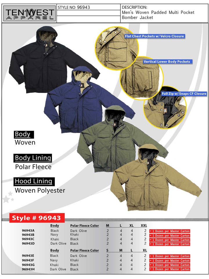 Chaqueta bomber de popelina para hombre azul marino para venta al por mayor de Ten West Apparel