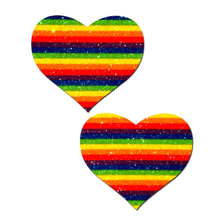 Glitzernde Doppel-Regenbogen-Herz-Sippel-Pasties für den Großhandel von Pastease®