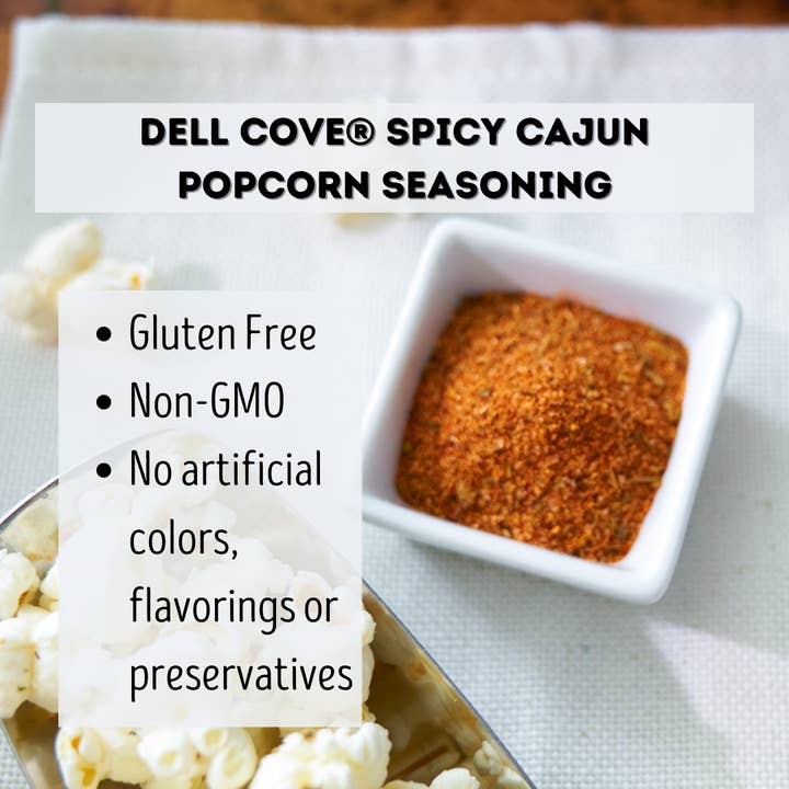 Dell Cove Spices & More Co. - Wholesale Gedroogde kruidenmix - Pittige Cajun Popcorn Kruiden - NOLA New Orleans Louisiana