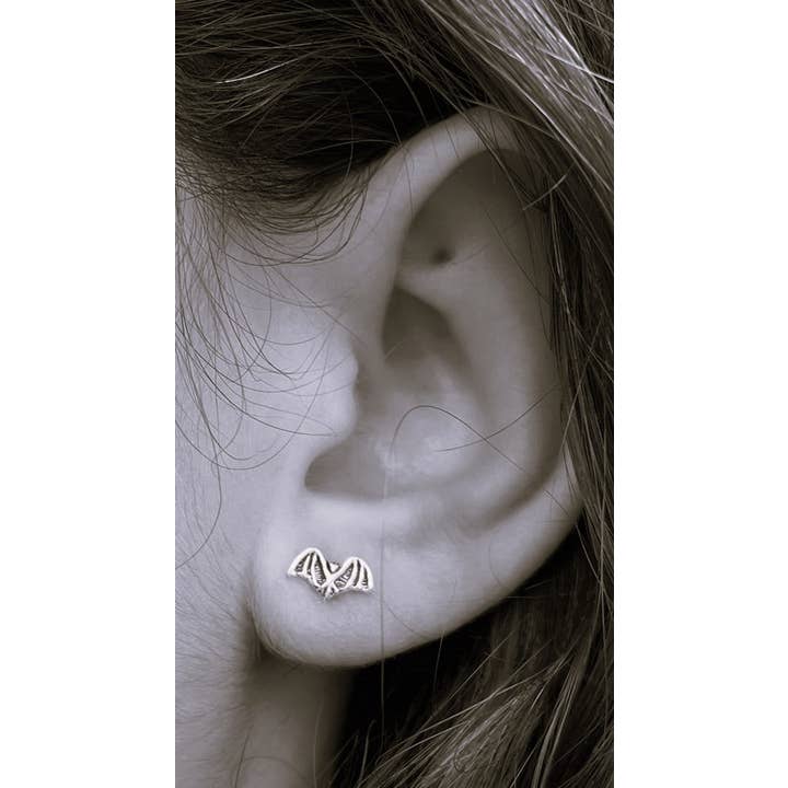 Semaki & Bird - Wholesale Stud/Post Earrings - Bat Stud Earrings gold Natural History
