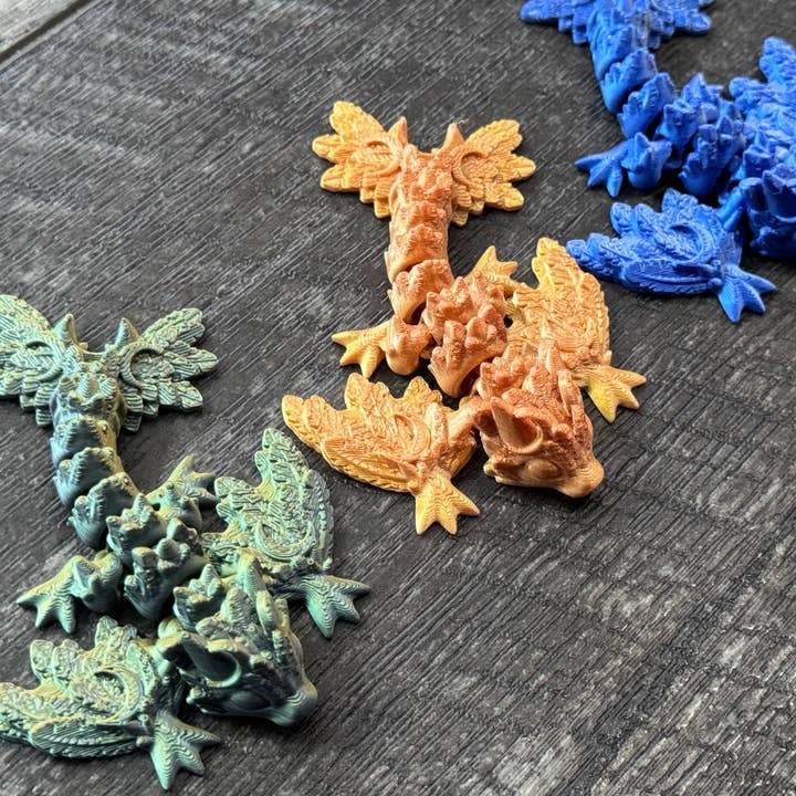 LNZ Custom Design - Vendita all'ingrosso Giocattolo fidget - Bambini - Confezione da 5 Wyvern Variety - Wyvern Dragons stampati in 3D8