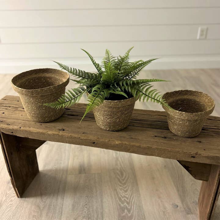 Audrey's Home & Gift - Wholesale Plant pot - Woven Seagrass Planter Baskets (Set Of 03)