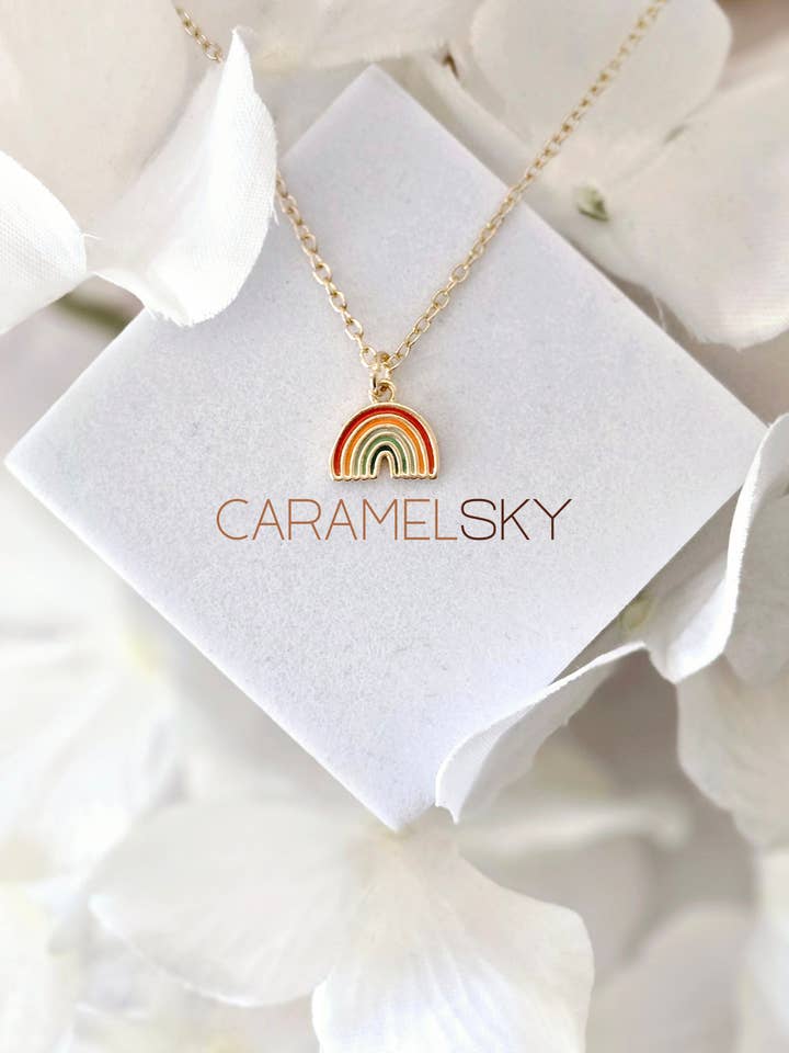 Rainbow Necklace for Girls, Kids Jewelry, Christian Gift for wholesale by Caramel Sky