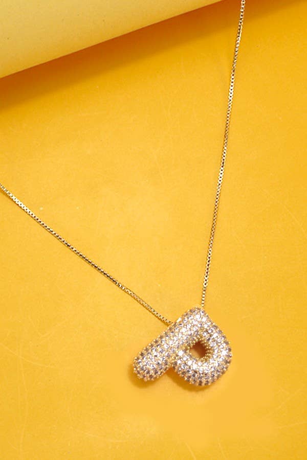 JOSSLYN by wall to wall - Vente Colliers à pendentif - Collier Initiale Bulle en Strass Pave | 80N7519