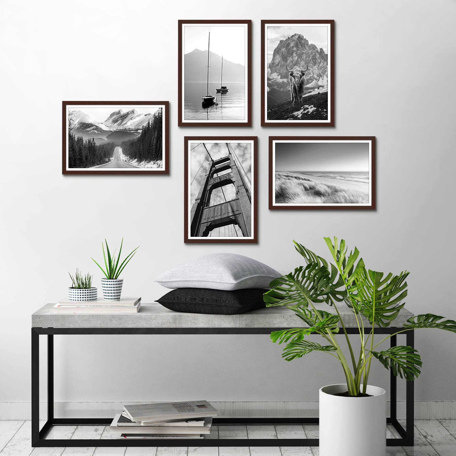Americanflat - Wholesale Picture Frame - Americanflat Picture Frame with Mat Slim Molding (5 Pack)85