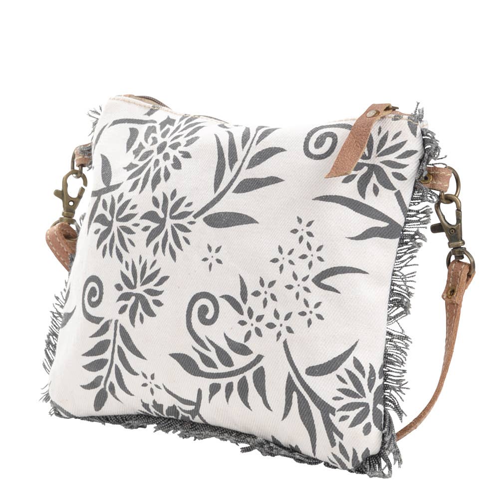 Clea Ray Canvas Bags & Clothing - Wholesale Crossbody Bag - Women's - Canvas With Flowers And Fringe Trim1