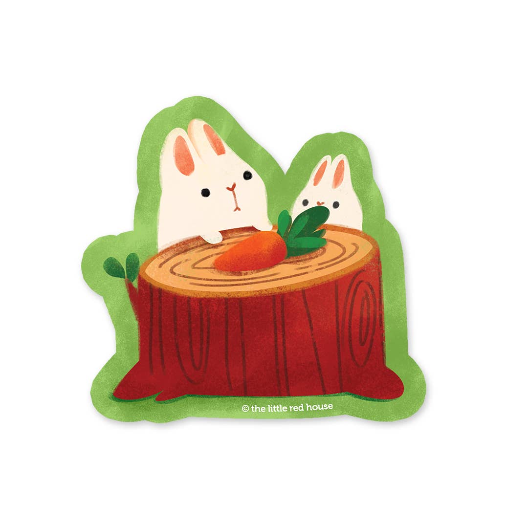 The Little Red House - Wholesale Sticker - Picnic Bunnies Vinyl Sticker0