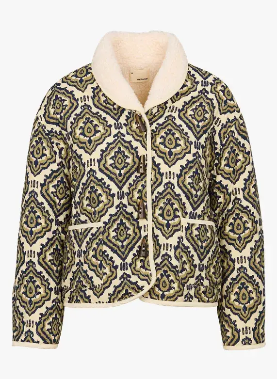 The Korner - USA – Großhandel Mantel - Damen – T24262099- Damenmantel mit geradem Schalkragen, bedruckt7