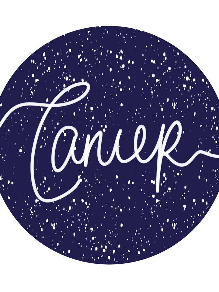 Clear Cancer Round Zodiac Sticker | Adesivo in vinile per laptop Cancro | Compleanno di giugno | Regalo di astrologia per la vendita all'ingrosso da parte di Papi Hour