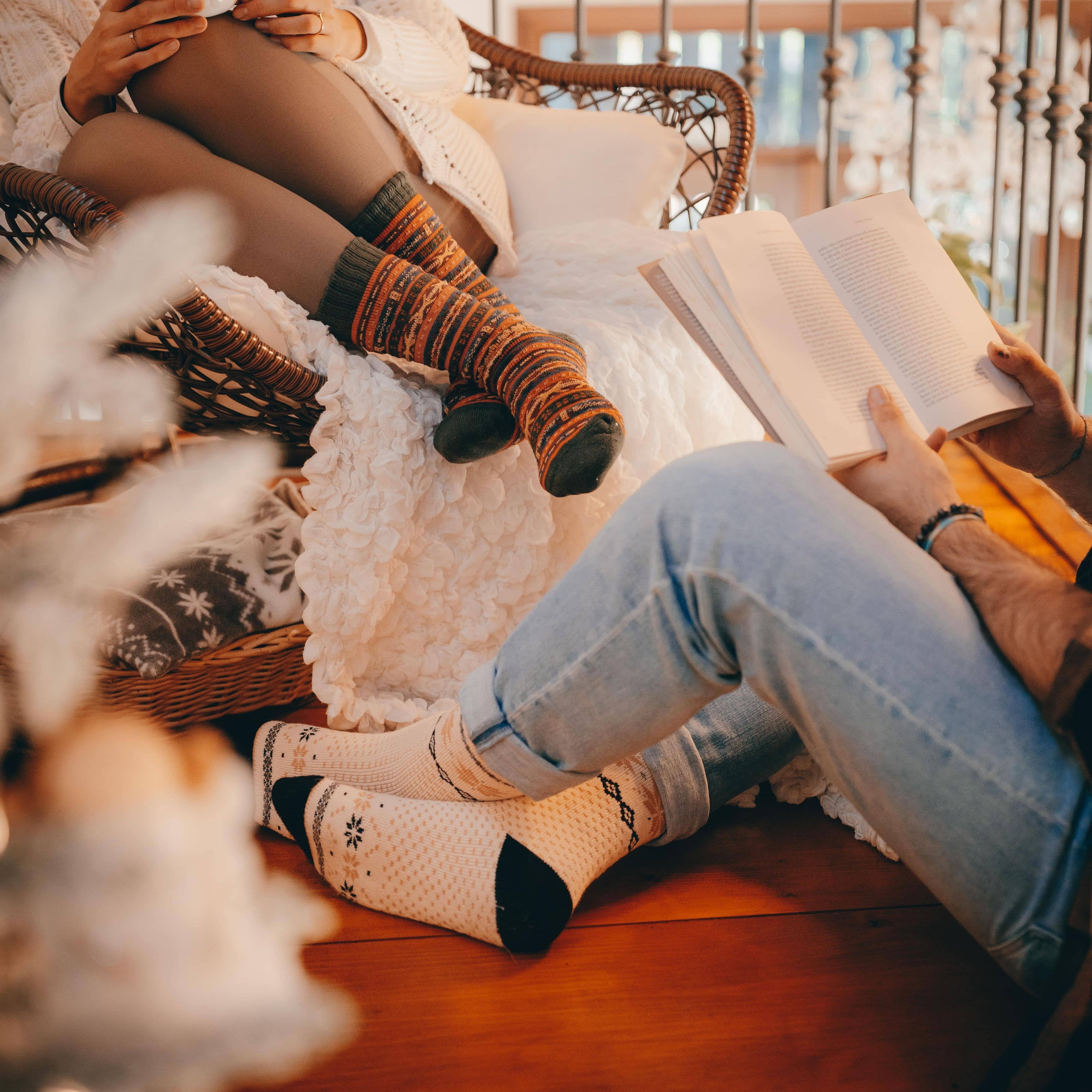 Polar Star - Vente Chaussettes – unisexe - Chaussettes nordiques chaudes beige style forêt2