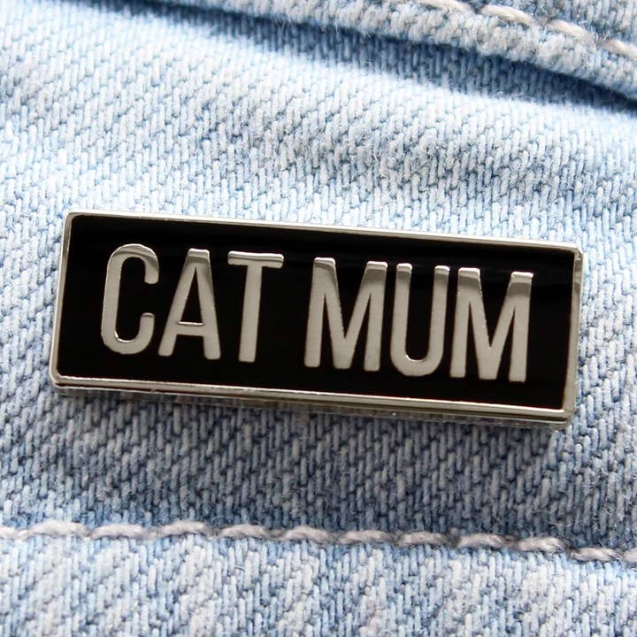 Cat Mum Enamel Pin Badge for wholesale by Purple Tree Designs