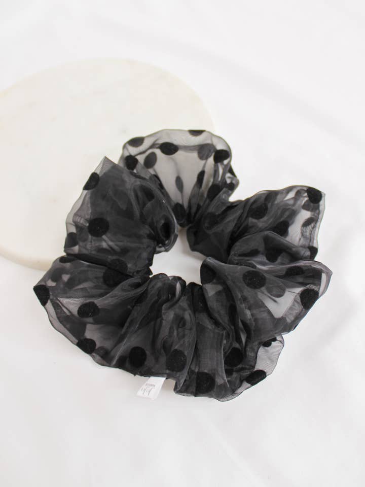 Bolinhas Negro Jumbo XL Scrunchie por atacado de JoJo Makes