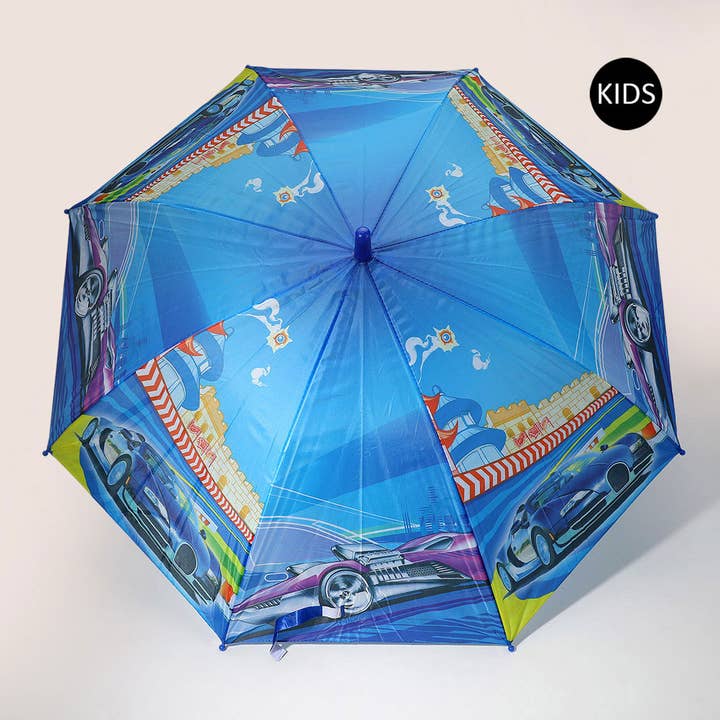 Kinder-Rennwagen-Bedruckter Regenschirm für den Großhandel von Sensibling Corp.