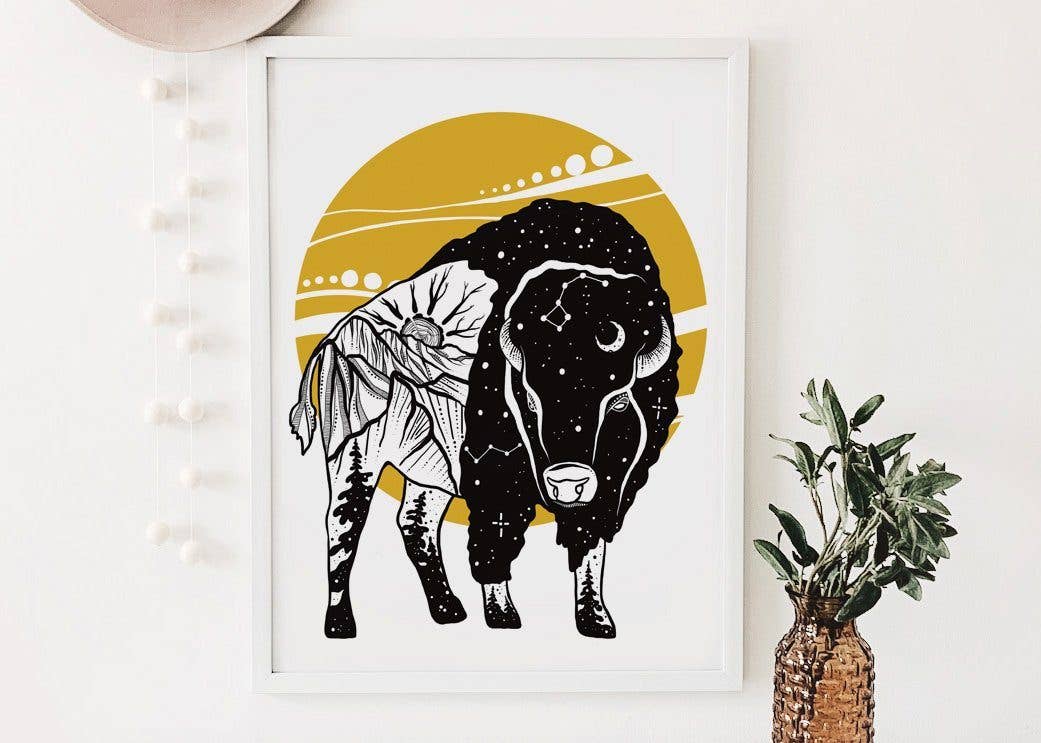 Mountain Mornings - Wholesale Art Print - Bison Sunset Print4