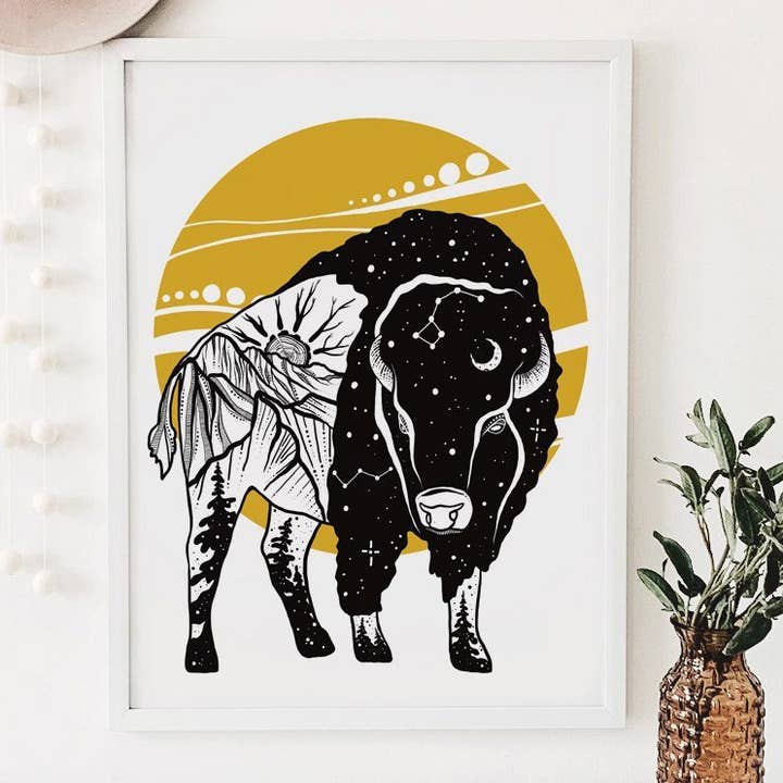 Mountain Mornings - Wholesale Art Print - Bison Sunset Print4