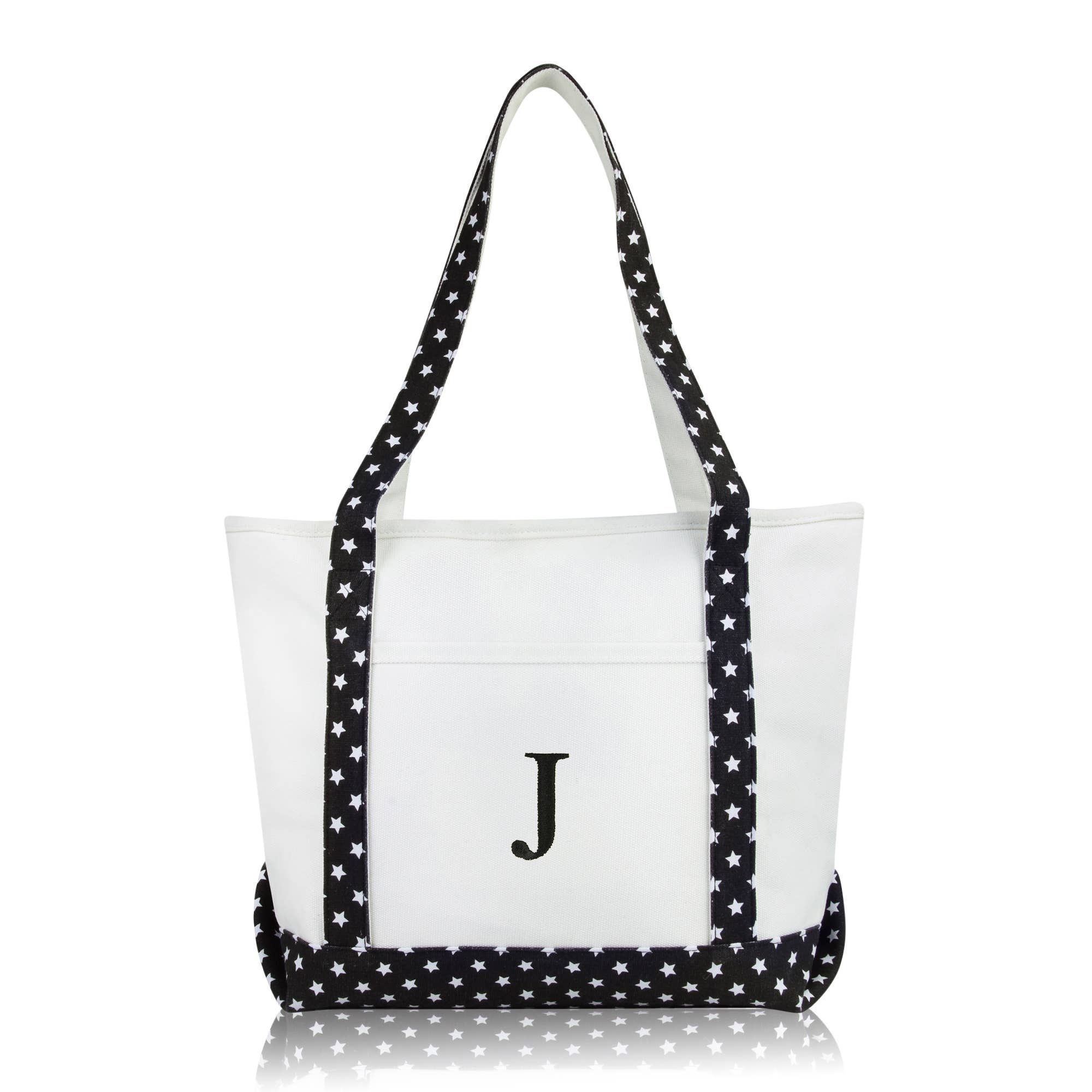Dalix - Wholesale Tote Bag - Women's - DALIX Medium Personalized Tote Bag Monogram Letter J7