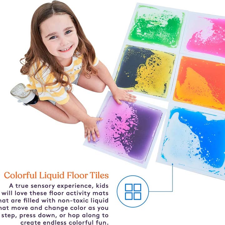 Special Supplies - Wholesale Toy Set - Kids - Square Floor Liquid Tiles for Kids, Set of 92