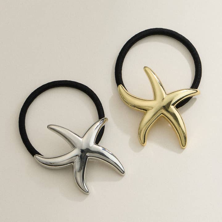 Lilla Haven - Wholesale Hair Tie - Metallic Starfish Hair Tie