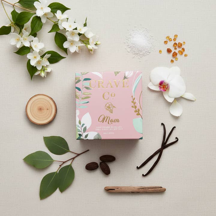 Mom Box Candle for wholesale by Crave Candle Co. LLC